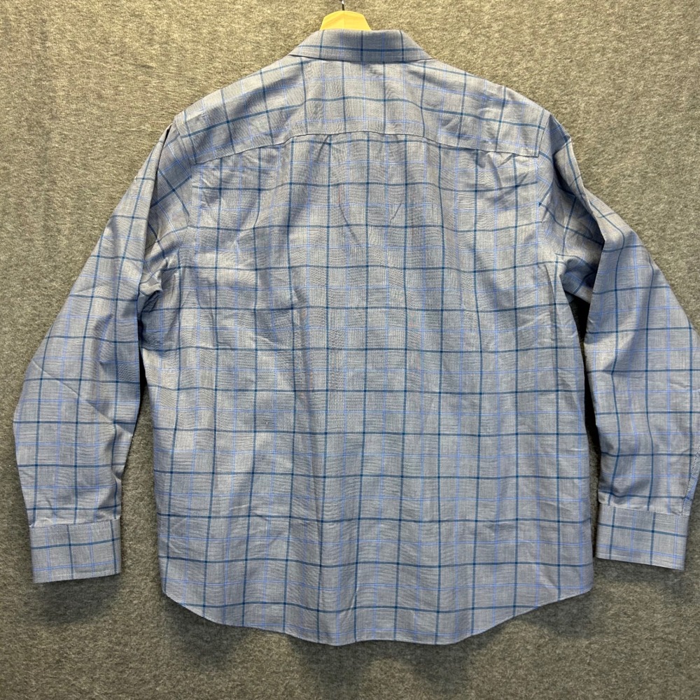 UNTUCKit Ortman WF Navy Blue Plaid Wrinkle Free Shirt XXL Relaxed Fit 40780 Mens - Picture 3 of 8